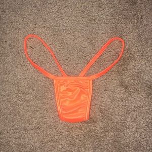 Neon orange v-string thong